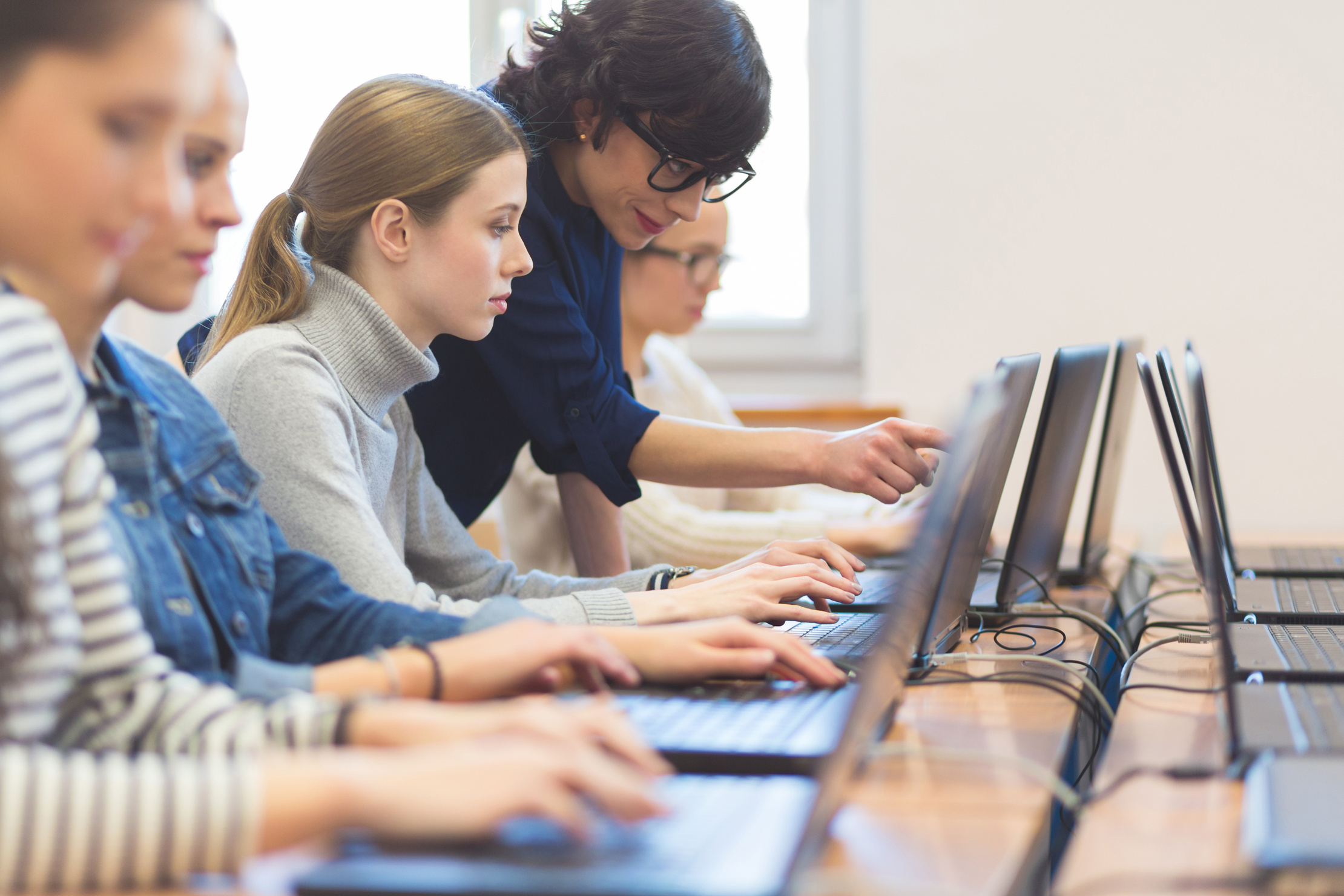 students working on computers